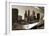 Black And White Millennium Park Bridge-Patrick Warneka-Framed Photographic Print