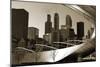 Black And White Millennium Park Bridge-Patrick Warneka-Mounted Photographic Print