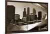 Black And White Millennium Park Bridge-Patrick Warneka-Framed Photographic Print