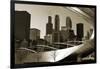 Black And White Millennium Park Bridge-Patrick Warneka-Framed Photographic Print