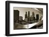 Black And White Millennium Park Bridge-Patrick Warneka-Framed Photographic Print