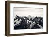 Black and White Mountain Landscape in the Alps, France.-badahos-Framed Photographic Print