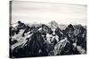Black and White Mountain Landscape in the Alps, France.-badahos-Stretched Canvas