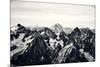 Black and White Mountain Landscape in the Alps, France.-badahos-Mounted Photographic Print