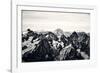 Black and White Mountain Landscape in the Alps, France.-badahos-Framed Photographic Print