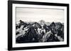 Black and White Mountain Landscape in the Alps, France.-badahos-Framed Photographic Print