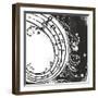 Black And White Music Background-catrin81-Framed Art Print