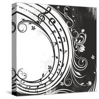 Black And White Music Background-catrin81-Stretched Canvas