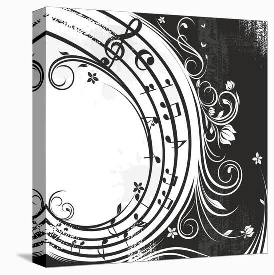 Black And White Music Background-catrin81-Stretched Canvas