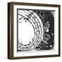 Black And White Music Background-catrin81-Framed Art Print