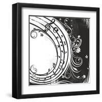 Black And White Music Background-catrin81-Framed Art Print