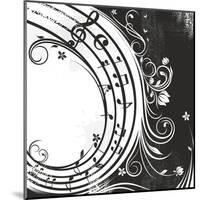 Black And White Music Background-catrin81-Mounted Art Print