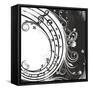 Black And White Music Background-catrin81-Framed Stretched Canvas