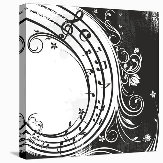 Black And White Music Background-catrin81-Stretched Canvas