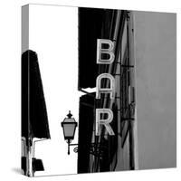 Black and White Neon Lights Spelling BAR in the Street-Robin Nieuwenkamp-Stretched Canvas