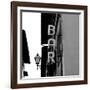 Black and White Neon Lights Spelling BAR in the Street-Robin Nieuwenkamp-Framed Photographic Print