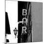 Black and White Neon Lights Spelling BAR in the Street-Robin Nieuwenkamp-Mounted Photographic Print