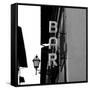 Black and White Neon Lights Spelling BAR in the Street-Robin Nieuwenkamp-Framed Stretched Canvas