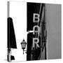 Black and White Neon Lights Spelling BAR in the Street-Robin Nieuwenkamp-Stretched Canvas