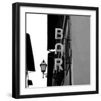 Black and White Neon Lights Spelling BAR in the Street-Robin Nieuwenkamp-Framed Photographic Print