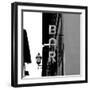 Black and White Neon Lights Spelling BAR in the Street-Robin Nieuwenkamp-Framed Photographic Print
