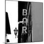 Black and White Neon Lights Spelling BAR in the Street-Robin Nieuwenkamp-Mounted Photographic Print