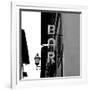 Black and White Neon Lights Spelling BAR in the Street-Robin Nieuwenkamp-Framed Photographic Print