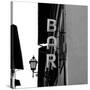 Black and White Neon Lights Spelling BAR in the Street-Robin Nieuwenkamp-Stretched Canvas