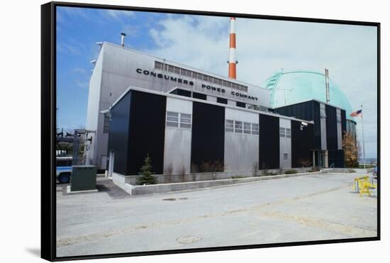 Black and White Nuclear Power Plant-null-Framed Stretched Canvas