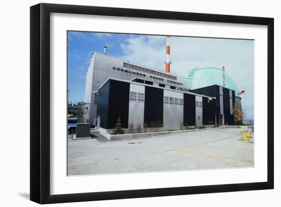 Black and White Nuclear Power Plant-null-Framed Photographic Print