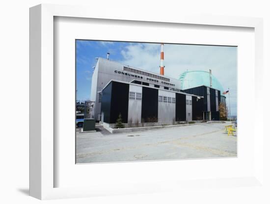 Black and White Nuclear Power Plant-null-Framed Photographic Print