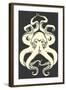 Black and White Octopus-Lantern Press-Framed Art Print