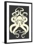 Black and White Octopus-Lantern Press-Framed Art Print