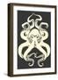 Black and White Octopus-Lantern Press-Framed Art Print