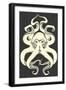 Black and White Octopus-Lantern Press-Framed Art Print