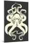 Black and White Octopus-Lantern Press-Mounted Art Print