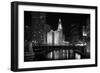 Black And White Of Chicago River-Patrick Warneka-Framed Premium Photographic Print