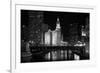 Black And White Of Chicago River-Patrick Warneka-Framed Photographic Print