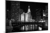 Black And White Of Chicago River-Patrick Warneka-Mounted Premium Photographic Print
