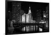 Black And White Of Chicago River-Patrick Warneka-Framed Photographic Print