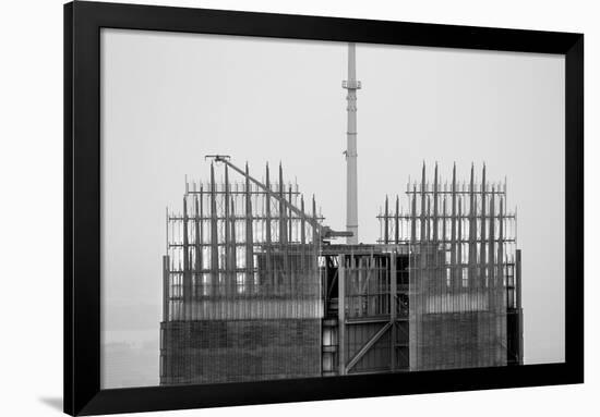 Black and White of the Top of the Bank of America Building in NYC-null-Framed Poster