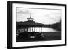 Black and White Pagoda Overlooking River-richardjagger-Framed Photographic Print