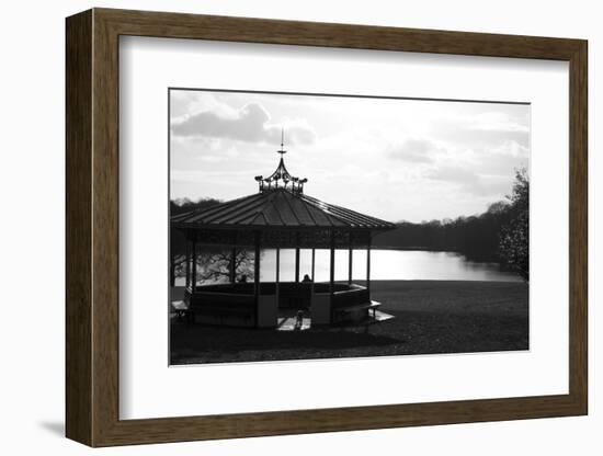 Black and White Pagoda Overlooking River-richardjagger-Framed Photographic Print