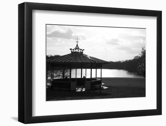 Black and White Pagoda Overlooking River-richardjagger-Framed Photographic Print