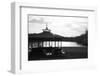 Black and White Pagoda Overlooking River-richardjagger-Framed Photographic Print