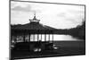 Black and White Pagoda Overlooking River-richardjagger-Mounted Photographic Print