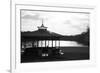 Black and White Pagoda Overlooking River-richardjagger-Framed Photographic Print