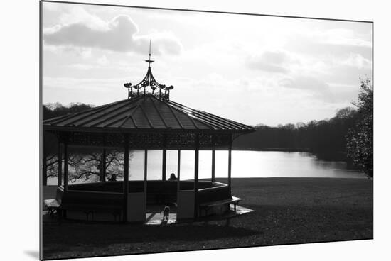 Black and White Pagoda Overlooking River-richardjagger-Mounted Photographic Print