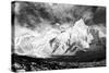 Black and White Panoramic View of Mount Everest-Daniel Prudek-Stretched Canvas