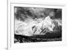 Black and White Panoramic View of Mount Everest-Daniel Prudek-Framed Photographic Print